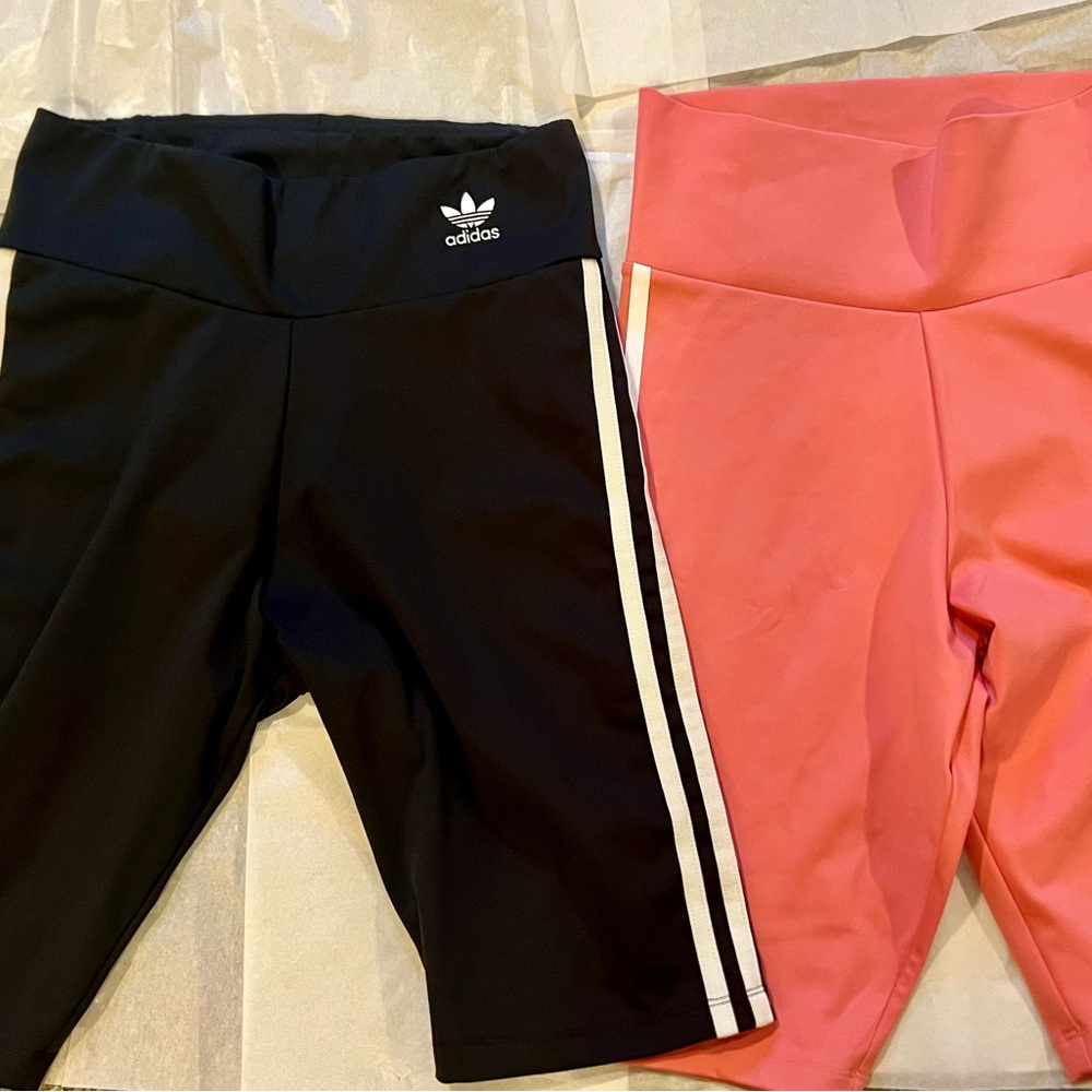 Adidas Black and Pink Athletic Shorts